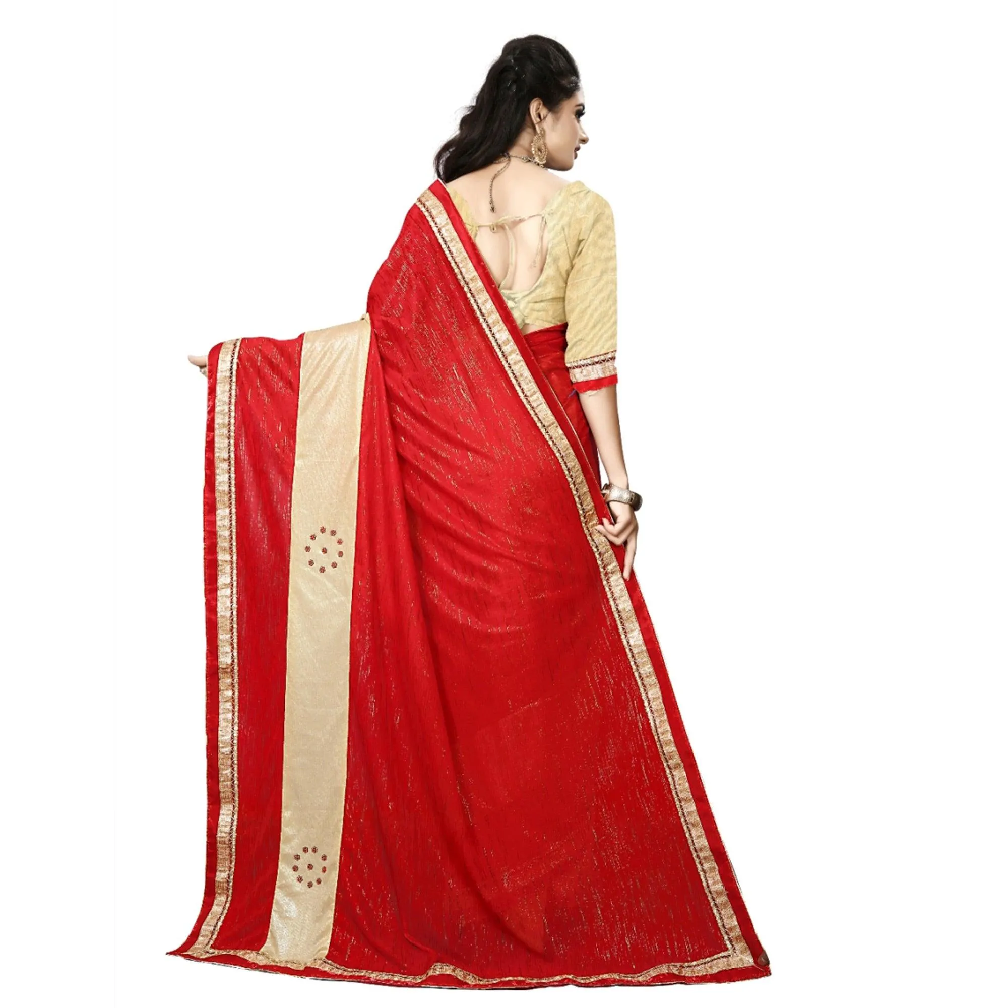 Attractive Red Colored Party Wear Art Silk Saree