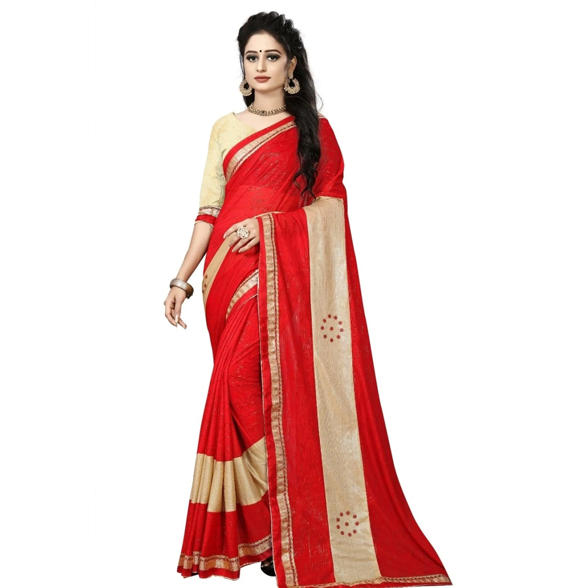 Attractive Red Colored Party Wear Art Silk Saree