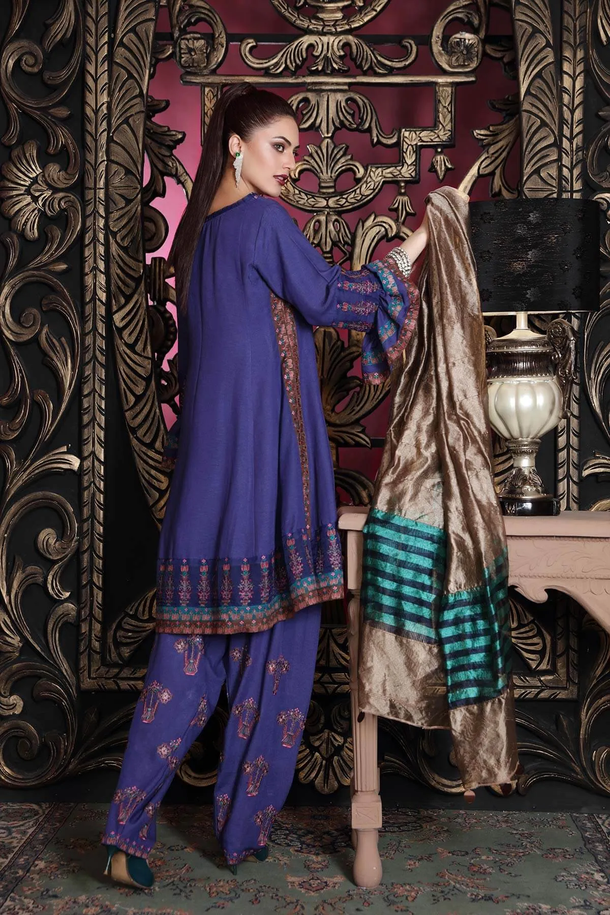 Charizma Slub Leather Collection (with Banarasi Woven Duppata) – Orchid Valley CSL-06