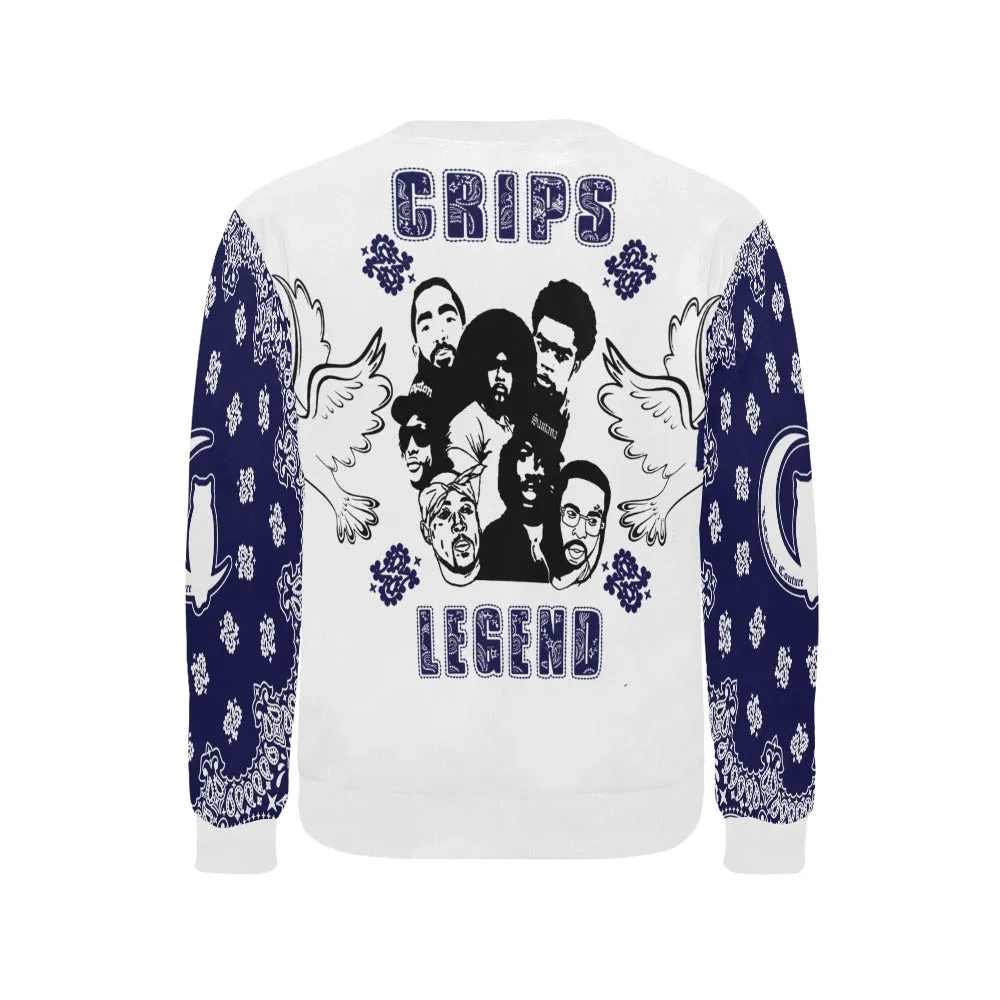 CRIP LEGEND Men's Rib Cuff Crew Neck Sweatshirt