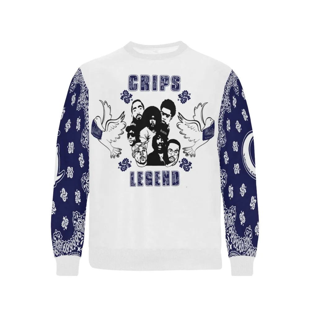 CRIP LEGEND Men's Rib Cuff Crew Neck Sweatshirt