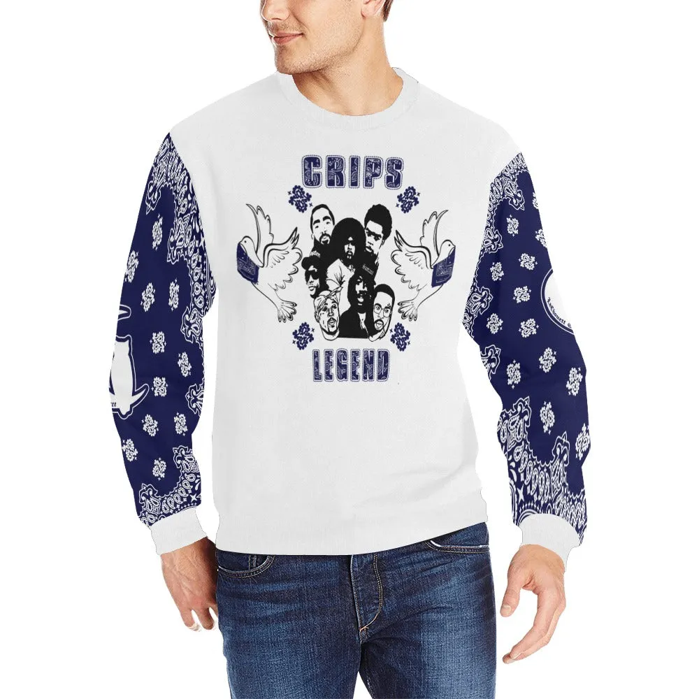 CRIP LEGEND Men's Rib Cuff Crew Neck Sweatshirt