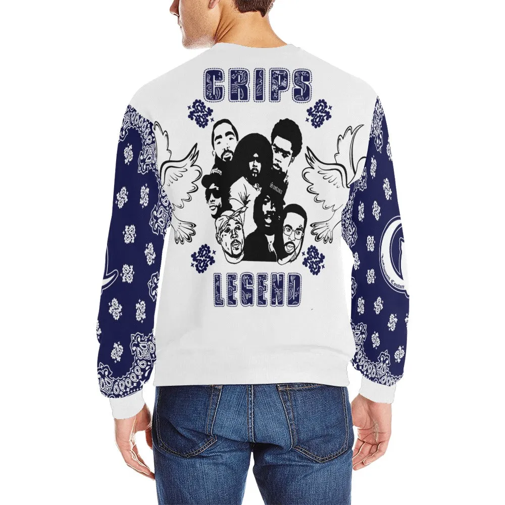 CRIP LEGEND Men's Rib Cuff Crew Neck Sweatshirt