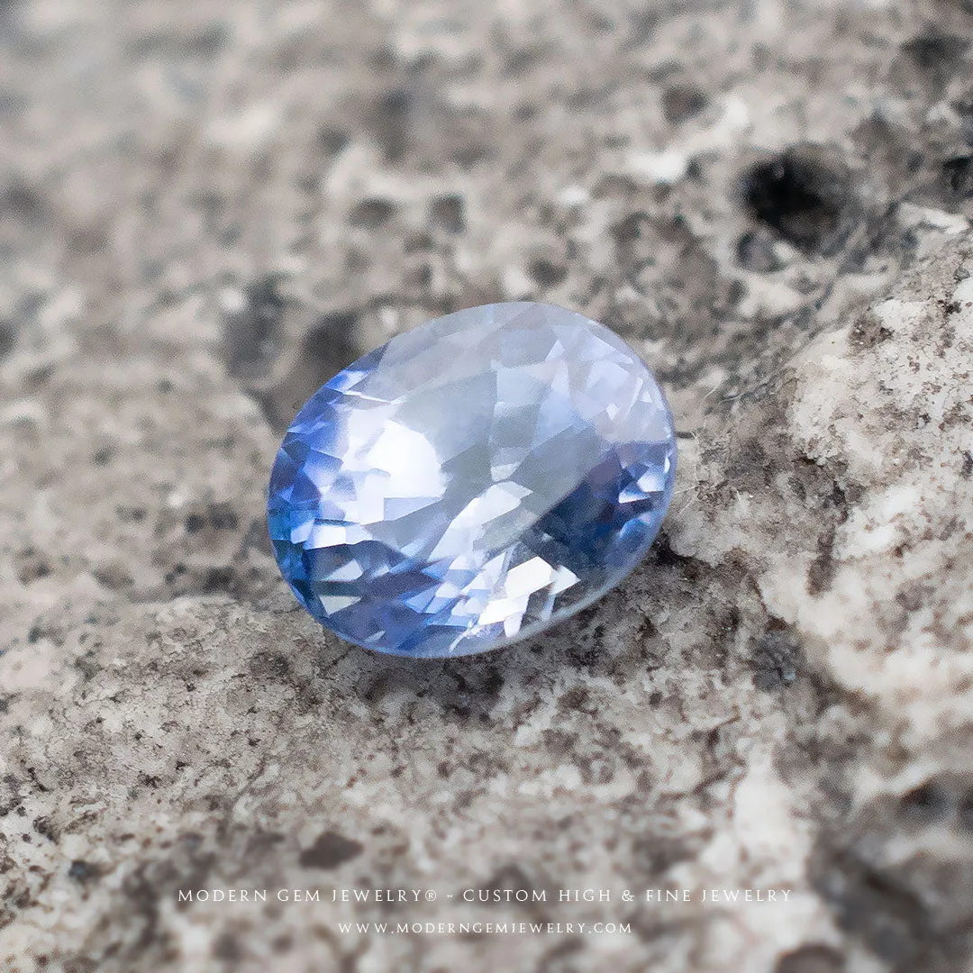 Natural Sapphire Gemstone | Oval Cut Blue | 0.995 Carat Heated