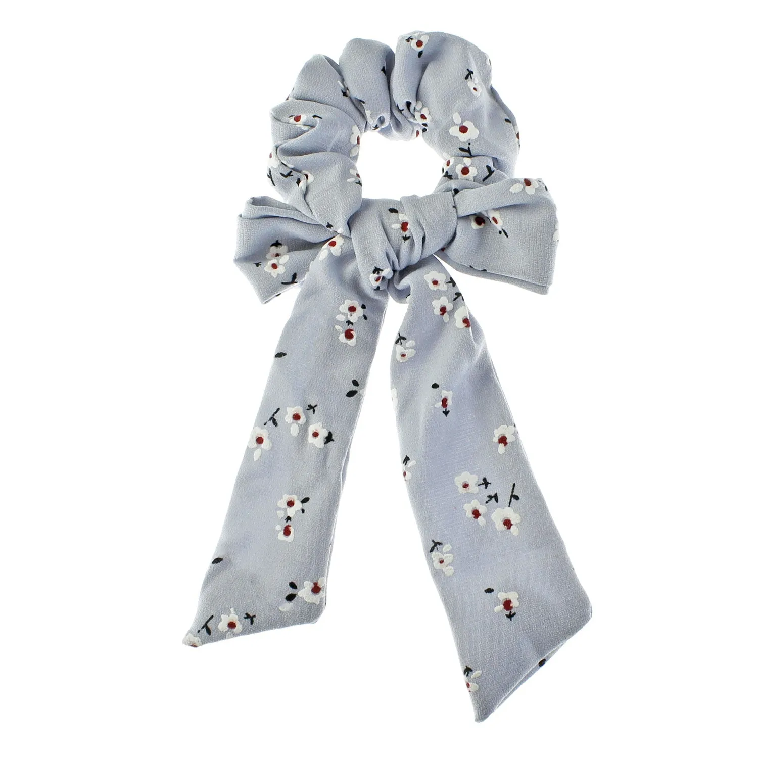 Printed Long Tail Bow Hair Scrunchie